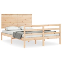 Bed Frame without Mattress 135x190 cm Solid Wood