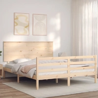 Bed Frame without Mattress 150x200 cm Solid Wood
