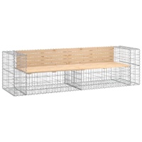 Garden Bench Gabion Design 244x71x65.5 cm Solid Wood Pine
