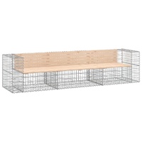 Garden Bench Gabion Design 287x71x65.5 cm Solid Wood Pine