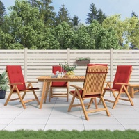 Reclining Garden Chairs with Cushions 4 pcs Solid Wood Teak