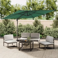 Cantilever Garden Parasol with Aluminium Pole Green 400x300 cm