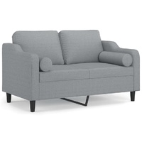 2-Seater Sofa with Throw Pillows Light Grey 120 cm Fabric