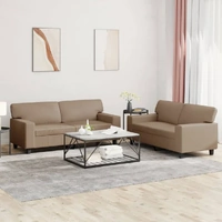 2 Piece Sofa Set Cappuccino Faux Leather