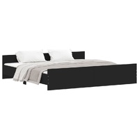 Bed Frame without Mattress Black 183x203 cm King
