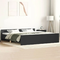 Bed Frame without Mattress Black 183x203 cm King