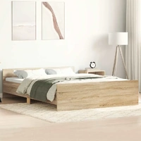 Bed Frame without Mattress Sonoma Oak 135x190 cm