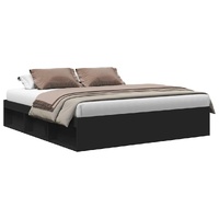 Bed Frame without Mattress Black 183x203 cm King