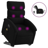 Electric Stand up Massage Recliner Chair Black Fabric