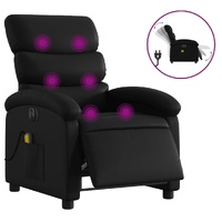 Electric Massage Recliner Chair Black Faux Leather