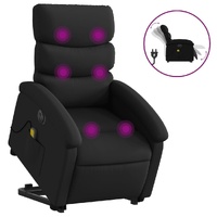 Electric Stand up Massage Recliner Chair Black Faux Leather
