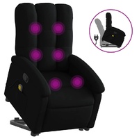 Stand up Massage Recliner Chair Black Fabric