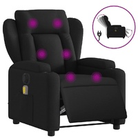 Electric Massage Recliner Chair Black Fabric