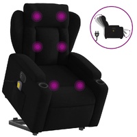 Electric Stand up Massage Recliner Chair Black Fabric