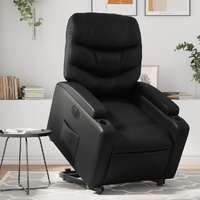 Electric Stand up Recliner Chair Black Faux Leather