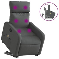 Stand up Massage Recliner Chair Dark Grey Fabric