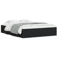 Bed Frame with Drawers without Mattress Black 150x200 cm