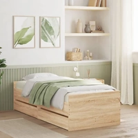 Bed Frame with Drawers without Mattress Sonoma Oak 90x190 cm