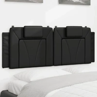 Headboard Cushion "Viana" Black 137 cm Double Faux Leather