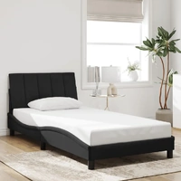 Bed Frame without Mattress Black 107x203 cm King Single Velvet
