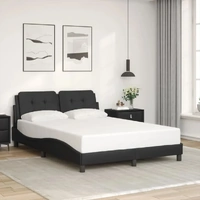 Bed Frame without Mattress "Zadar" Black 137x190 cm Double Faux Leather