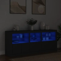 Sideboard with LED Lights Black 162x37x67 cm