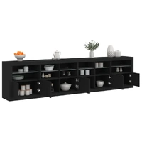 Sideboard with LED Lights Black 283x37x67 cm