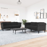 2 Piece Sofa Set Black Velvet