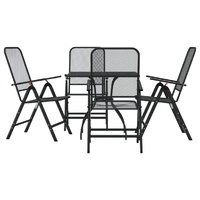 5 Piece Garden Dining Set Anthracite Metal Mesh