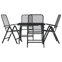 5 Piece Garden Dining Set Anthracite Metal Mesh