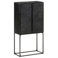Sideboard Black 60x30x120 cm Solid Acacia and Mango Wood