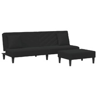 2 Piece Sofa Set with Pillows Black Velvet