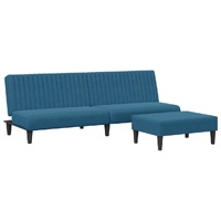 2 Piece Sofa Set Blue Velvet