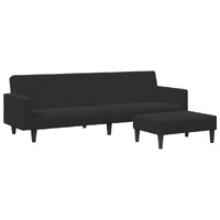 2 Piece Sofa Set Black Velvet