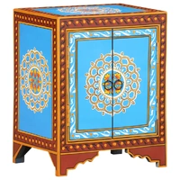 Hand Painted Bedside Cabinet 40x30x50 cm Solid Mango Wood