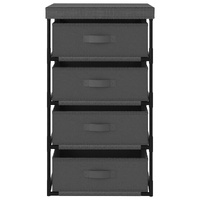 Storage Rack with 4 Fabric Baskets Steel Grey