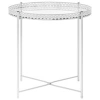 Side Table Silver 40x40x41 cm Glass