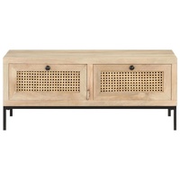 Coffee Table 90x50x37 cm Solid Mango Wood and Natural Cane