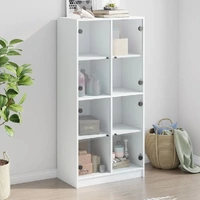 Highboard with Doors White 68x37x142 cm Engineered Wood