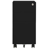 Mobile File Cabinet Black 30x45x59 cm Steel
