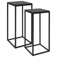 Side Tables 2 pcs Black Steel