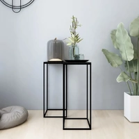 Side Tables 2 pcs Black Steel
