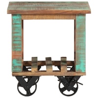 Side Table with Wheels 40x40x42 cm Solid Wood Reclaimed