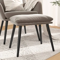 Footstool Light Grey 45x29.5x35 cm Velvet