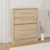 Shoe Cabinet Oak 59x17x81 cm Engineered Wood
