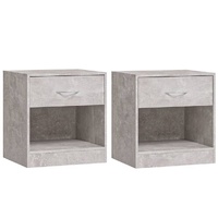Bedside Cabinets 2 pcs with Drawer Concrete Grey