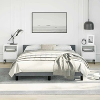 Bed Frame without Mattress Dark Grey Double Velvet