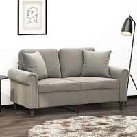 Throw Pillows 2 pcs Light Grey 40x40 cm Velvet