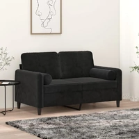 Throw Pillows 2 pcs Black Diameter 15x50 cm Velvet