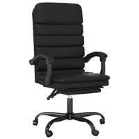 Massage Reclining Office Chair Black Faux Leather